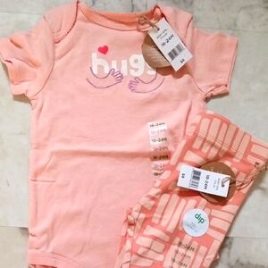 Dip Peach Baby Onesie and Leggings Set